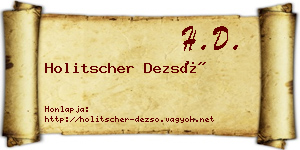 Holitscher Dezső névjegykártya